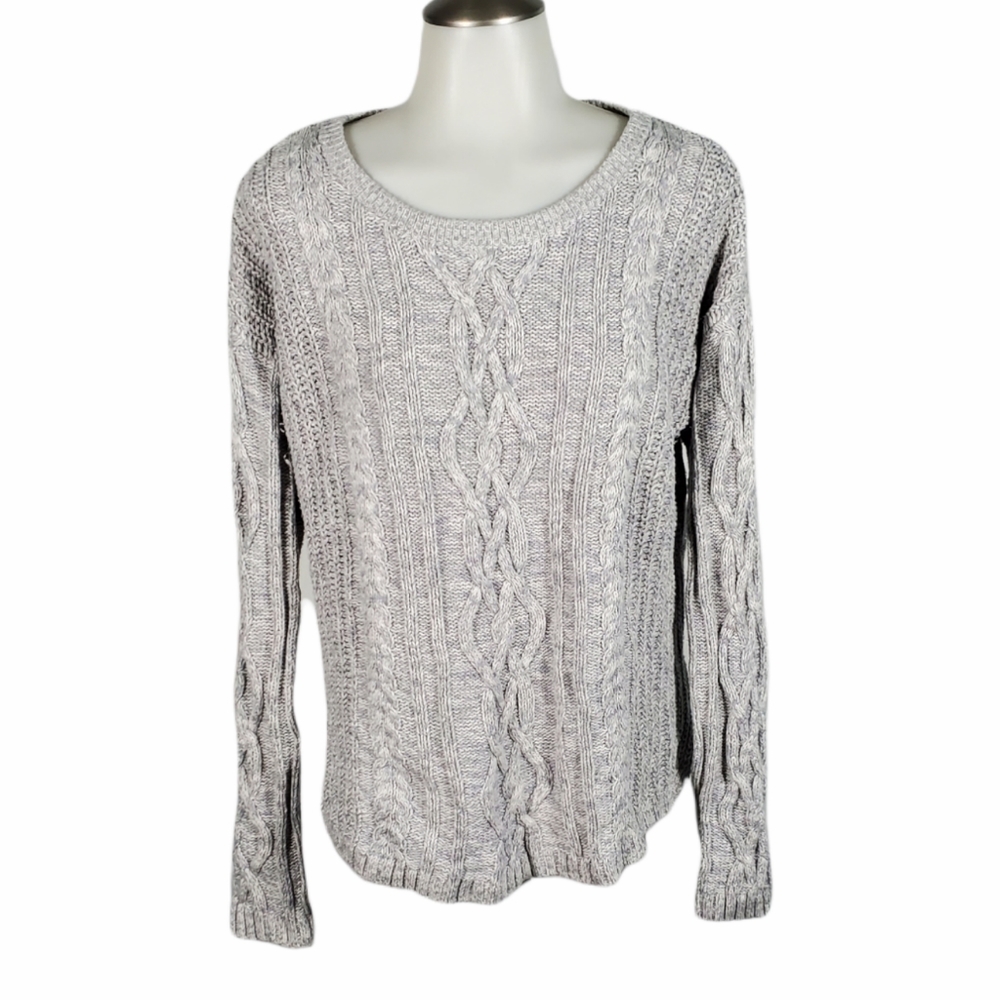OLD NAVY Cable Knit Sweater Heather Grey Sz Large